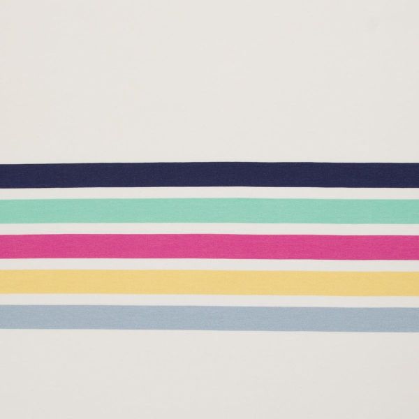French Terry Panel Simply Stripes weiß bunt – Streifen Sommersweat