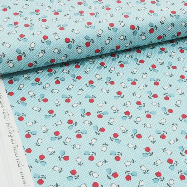 Baumwolle Retro Küche Tapete Tulpen- Kitchen Serie Cook Book by Lori Holt