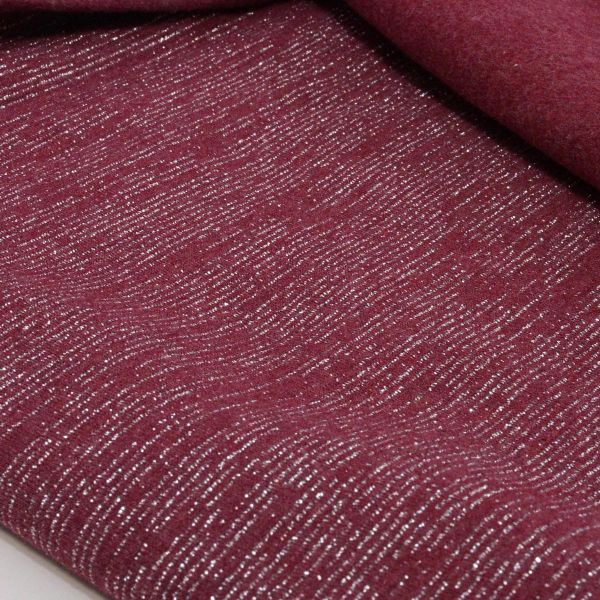 Glamour Sweat bordeaux silber – kuscheliger French Terry mit Glitzer von Swafing
