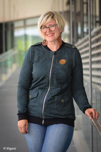 Sweat Steinoptik dunkelgrau - WILD Kombi French Terry by Thorsten Berger