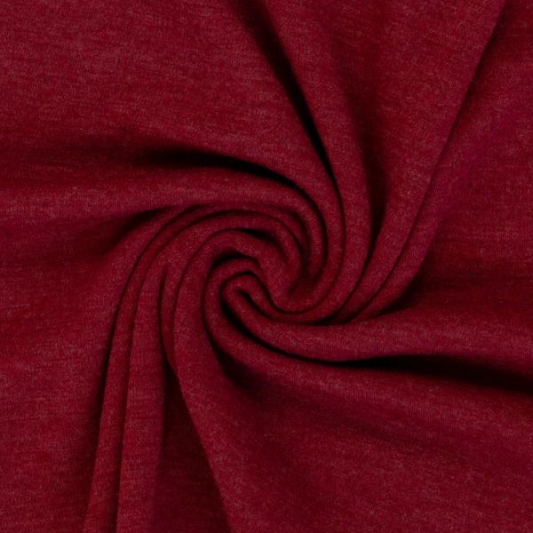 Weicher dünner Merinostrick in dunkelrot bordeaux - 100% Schurwolle Merino Strickstoff von Swafing