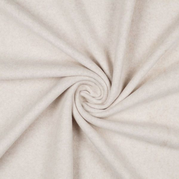 Bio Baumwollfleece – Beige Melange – kuscheliger Fleece aus 100 % Organic Cotton