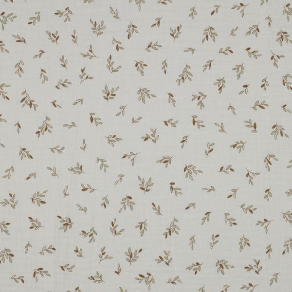 Musselin kleine Zweige natur - Double Gauze Small Leaves