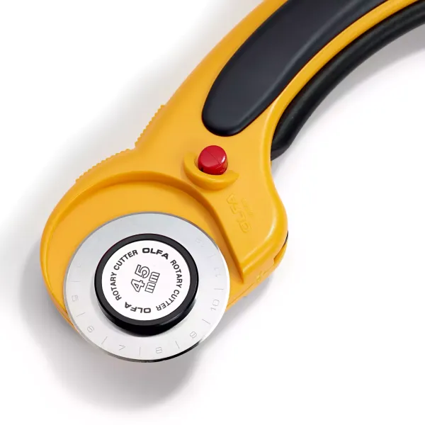 Prym Rollschneider Comfort 45 mm – ergonomisch mit Sicherheitsklinge für Patchwork & Stoffzuschnitt