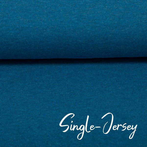 Jersey uni petrol meliert - Baumwolljersey VANESSA Melange von Swafing
