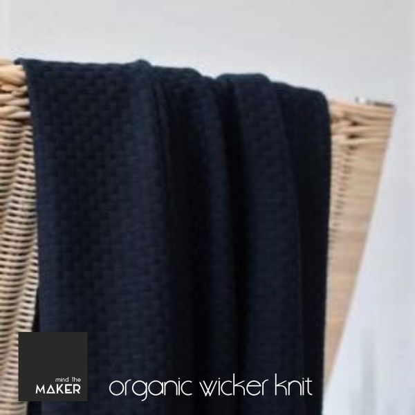 Bio Struktur Jersey Strick schwarz - Organic Wicker Knit caviar