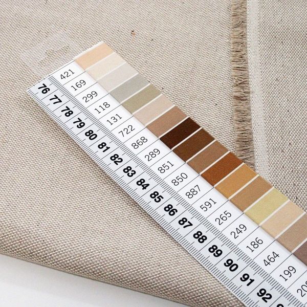 Dekostoff sand beige DOBBY Premium Panama – Baumwollmix für Vorhänge Kissen Taschen & Co.