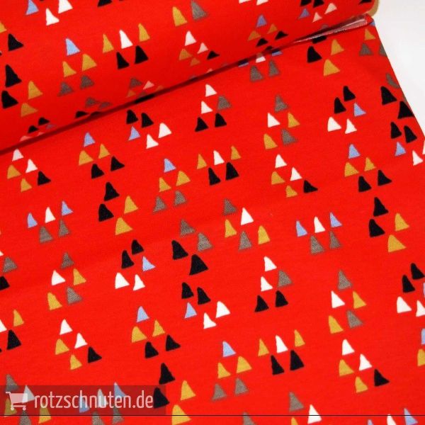 Bio Jersey Interlock BIRCH Wildland – Arrowhead Tomato – Dreiecke