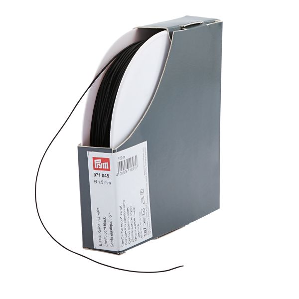 Elastische Kordel Ø1,5mm schwarz von Prym – Rundkordel Rundgummi Gummikordel