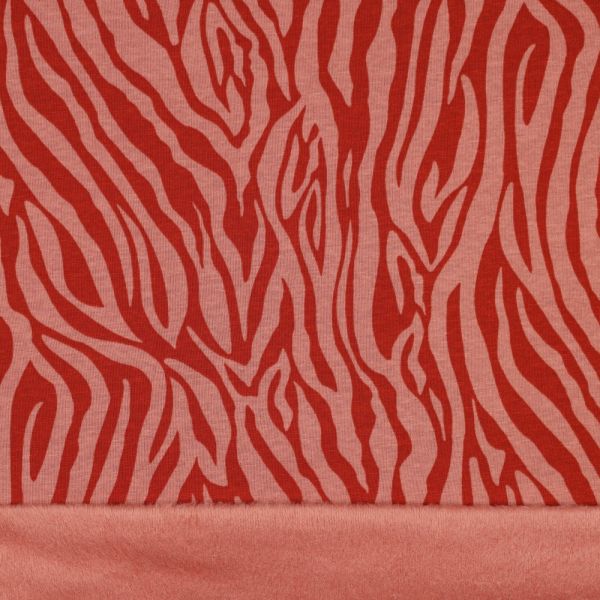 Alpenfleece Animal Skin Tiger coral – kuschelweicher Babysweat Nicki Wintersweat