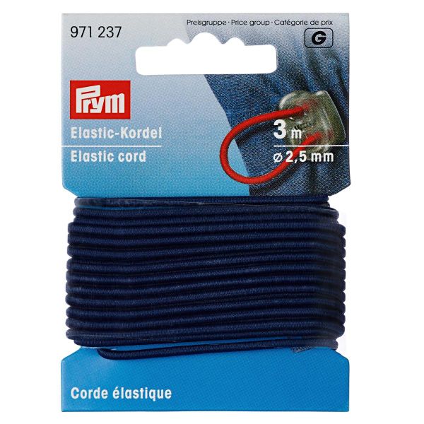 3m Elastische Kordel Ø2,5mm navy von Prym – Rundkordel Rundgummi Gummikordel Gummiband