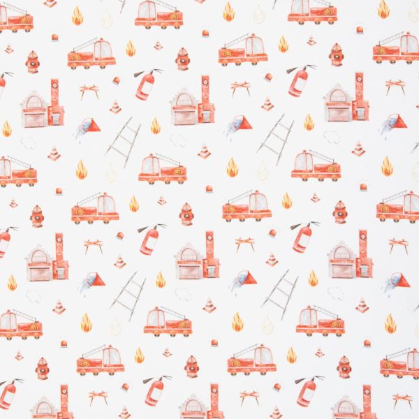 Jersey Feuerwehr weiß rot – Baumwolljersey Serie Samern by Swafing