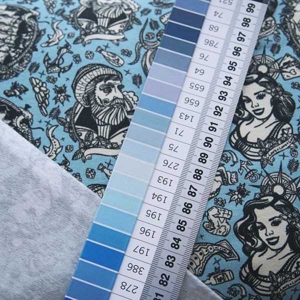 Sweat Seemann Braut Anker Seegelboot türkis hellblau – French Terry Maritim Kapitän FVJ2384