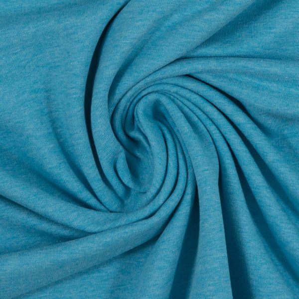 Soft Sweat uni türkis meliert - HEIKE Melange von Swafing