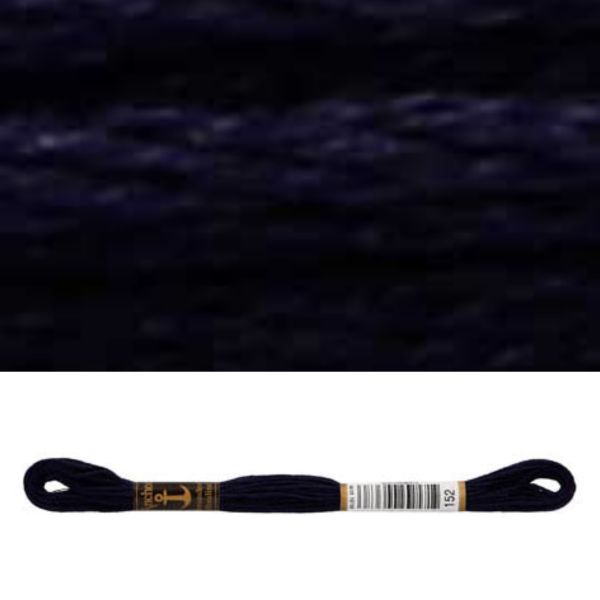Anchor Sticktwist 8m navy Baumwolle - Stickgarn Docke zum Häkeln, Sticken und Applizieren 6fädig