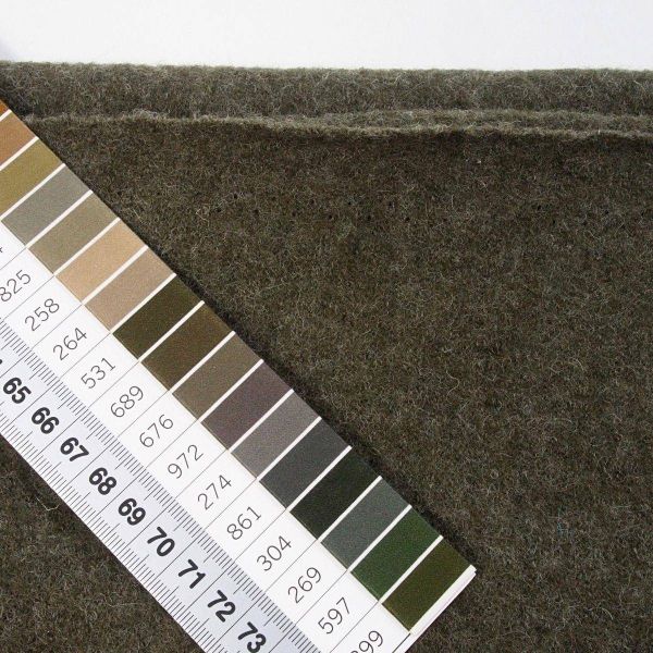 Klassischer Walkloden aus 100% Wolle oliv grün – Wollwalk Naomi melange von Swafing