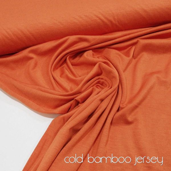 Viskose Jersey knitterfrei aus Bambus orange - cold bamboo jersey knit