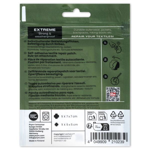 Prym x FabPatch Extreme Reparaturflicken schwarz 2 Stück