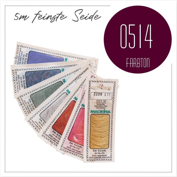 Stickgarn Madeira Silk mauve beere 0514 - Sticktwist aus feinster Seide zum Sticken und Applizieren