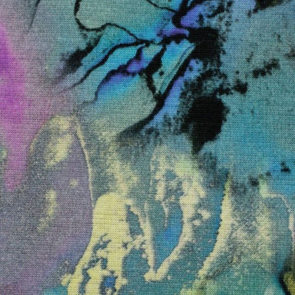 Alpenfleece Marble marmoriert aqua rosa gold – kuschelweicher Babysweat Nicki Wintersweat