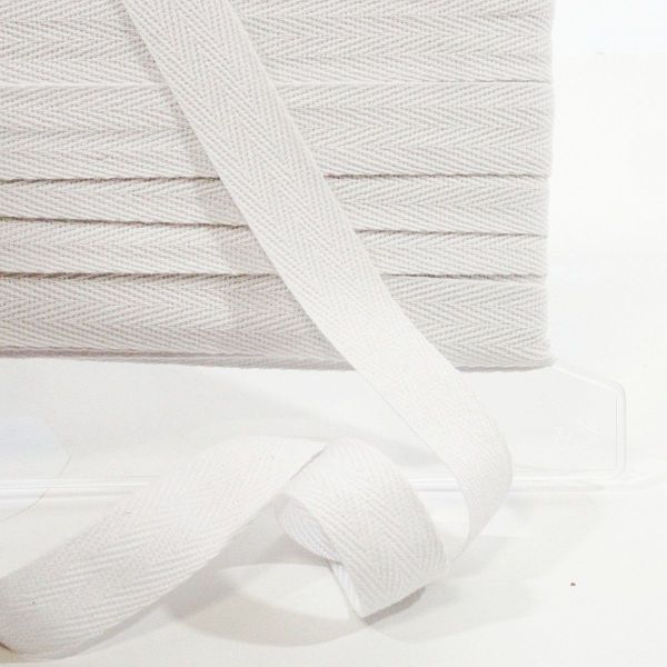 Twill Tape Köperband weiß 2cm breit – Nahtband Einfassband Saumband Gurtband