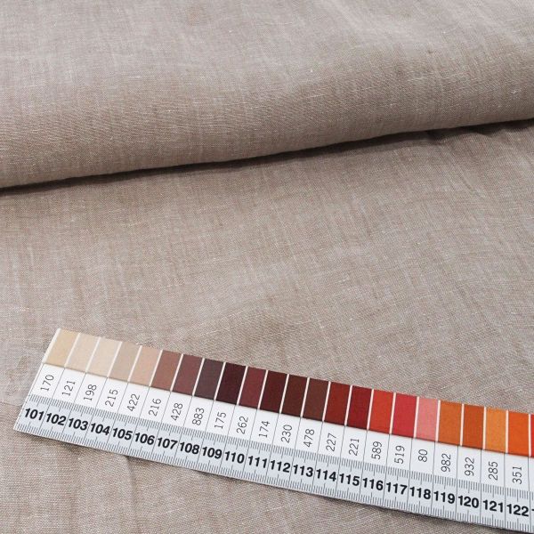 acufactum reines Leinen - natur beige meliert und vorgewaschener Leinenstoff 160g