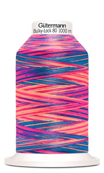 Bulky-Lock 80 multicolor lila pink - 1000m Bauschgarn von Gütermann - Overlock Garn