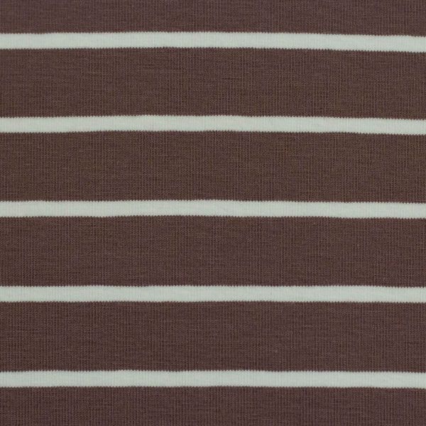 Baumwolljersey ISA braun creme gestreift – Swafing Jersey Peppercorn