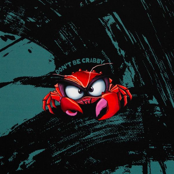 French Terry Eddie the Crab - Krabbe petrol - Salty Soul by Thorsten Berger - 85cm Panel