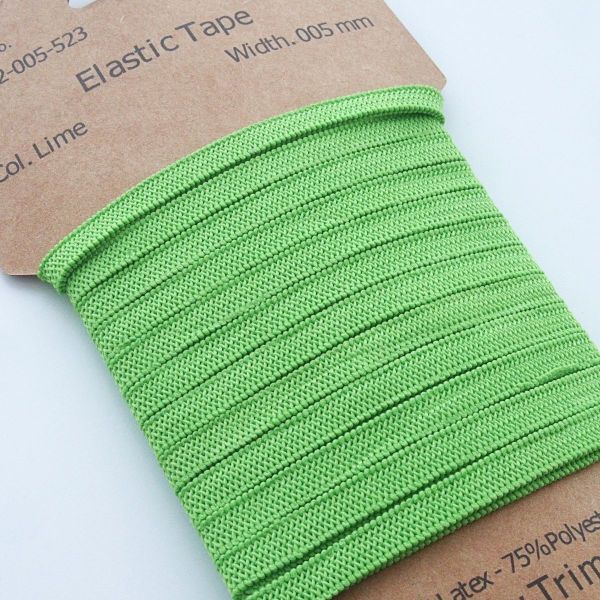 3m schmales Gummiband apfel grün 5mm breit – Maskengummi lime