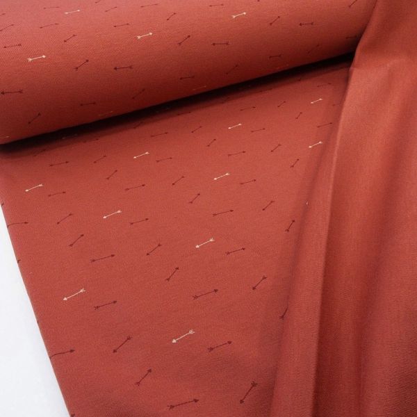 Interlock Jersey mit kleinen Pfeilen in rost rot – Bueno von Swafing