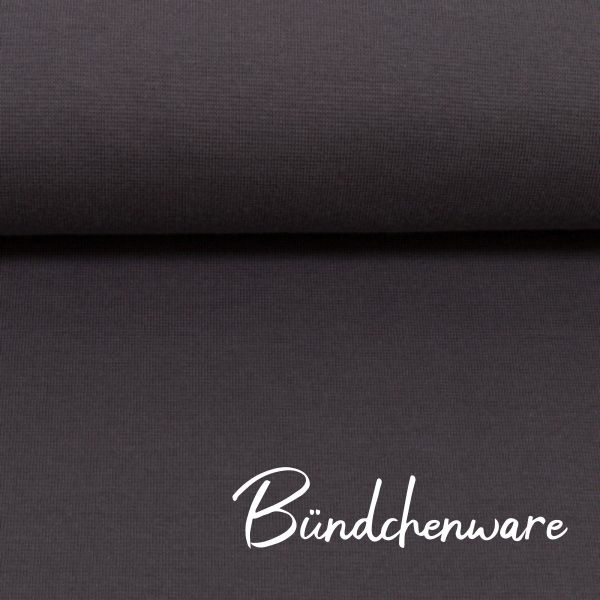 Bündchen glatt im Schlauch dunkelgrau - HEIKE von Swafing