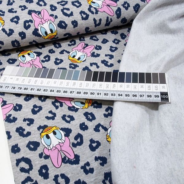 Soft Sweat Daisy Duck Leo Animal Print grau - leicht angerauhter French Terry mit der First Lady aus