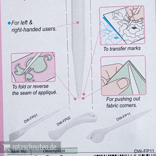 Falzwerkzeug Wendewerkzeug Markierwerkzeug – Finger Presser