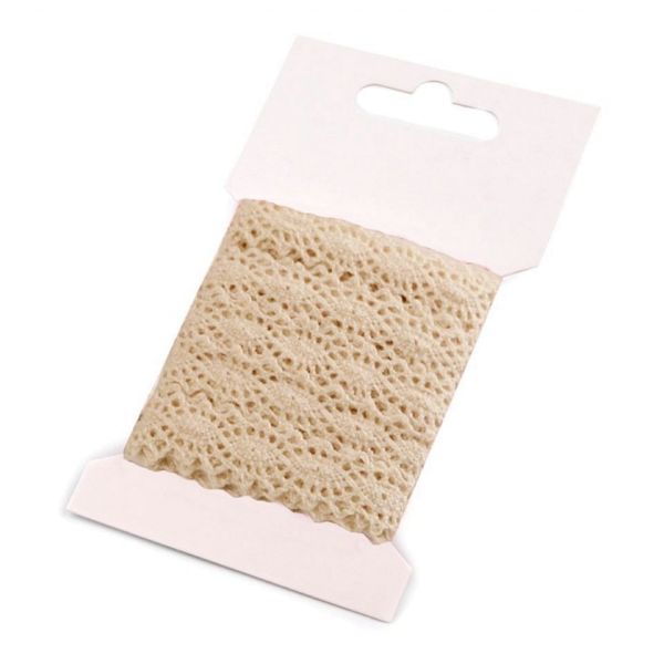 3m Klöppelspitze natur - Spitze aus Baumwolle - 12mm breite Borte