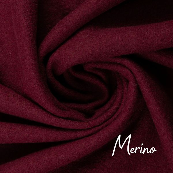 Merino aus 100% Schurwolle - Wollstoff bordeaux von Swafing Wollwalk Walkloden
