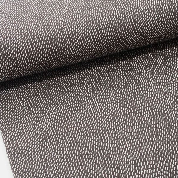 Jersey kleine Stiche grau – Kritzelstriche Serie Autumn Bunny von Swafing