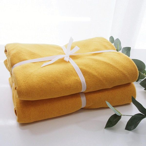 Stoffzuschnitt Maxi Dreiecktuch Kuschelstrick Bono gelb • Maxituch Poncho Stricktuch