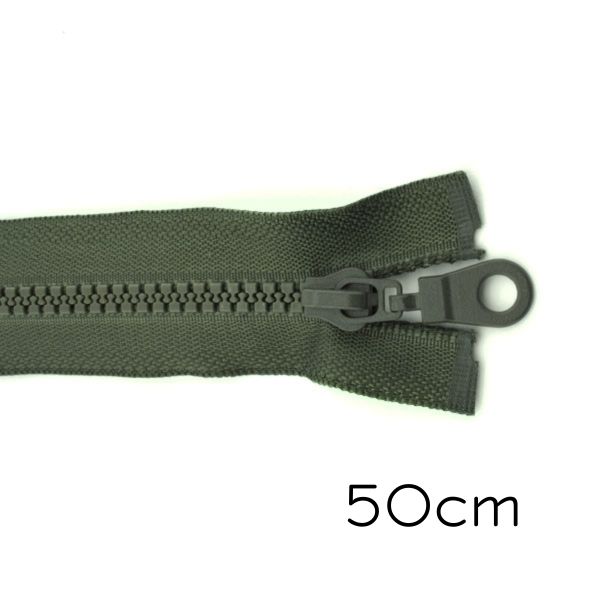 Reißverschluss Profil 5mm olive teilbar 50cm lang für Jacken und Westen O Zipper