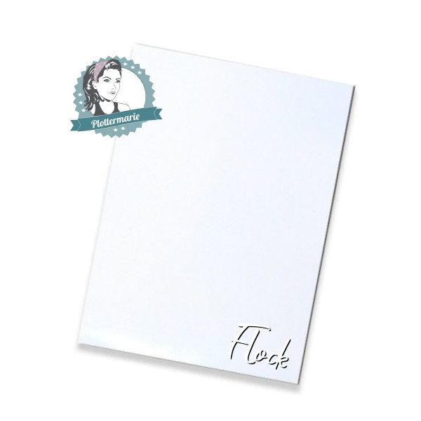 Flockfolie für Textildruck weiß A4 - Plotterfolie von Plottermarie Flock Velours 480µ