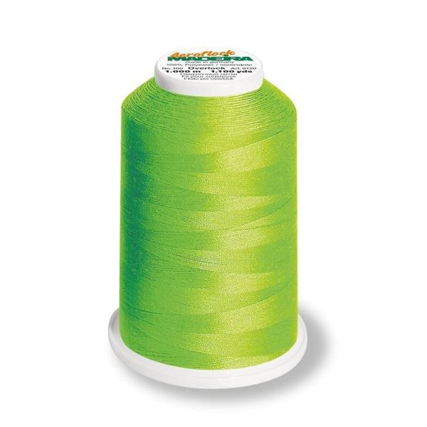 Aeroflock 100 apfelgrün - 1000m Bauschgarn von Madeira - Overlock Garn