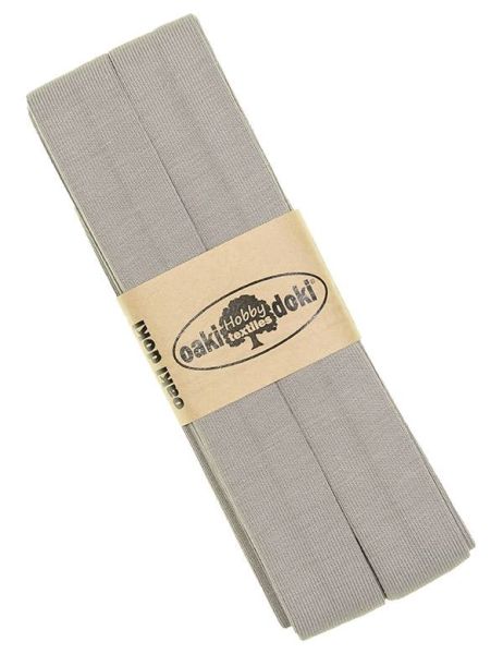 3m Elastisches Schrägband aus Jersey hellgrau - Jerseyschrägband 40/20/10