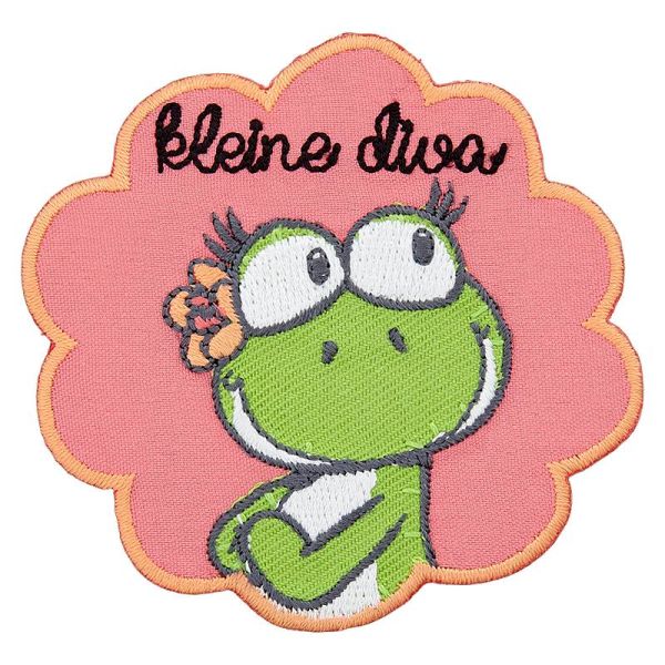 Bügelbild NICI Frosch kleine Diva - Applikation zum Aufbügeln