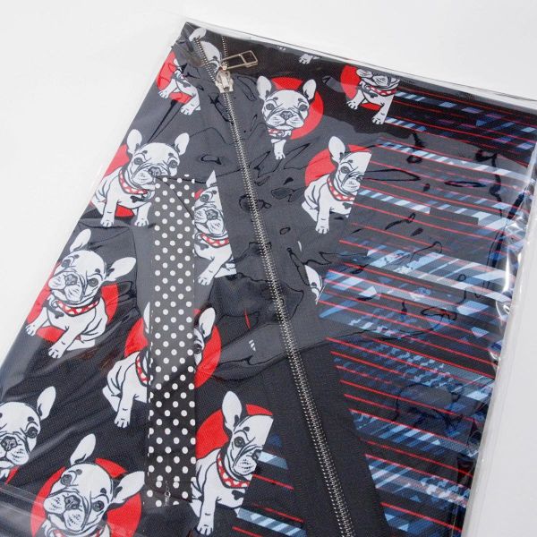 Näh dir eine WashBag • Bulldogge schwarz rot • Kulturtasche DIY Nähset Waschtasche