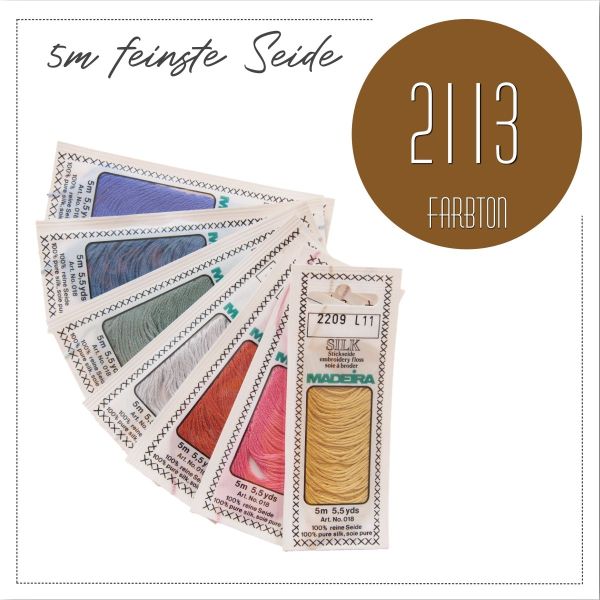 Stickgarn Madeira Silk braun 2113 - Sticktwist aus feinster Seide zum Sticken und Applizieren