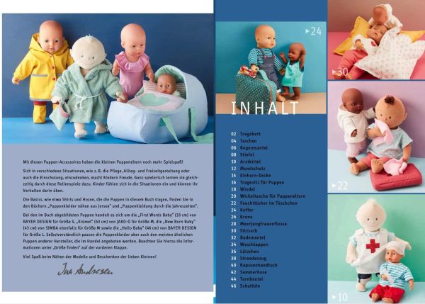 Puppenaccessoires nähen - Spielspaß für die Lieblingspuppe 30-35cm & 40-46cm