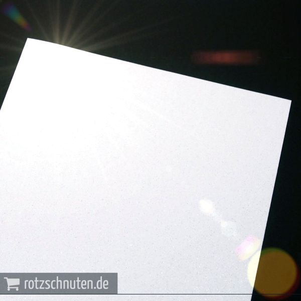 Flexfolie für Textildruck Glitter weiß A4 - Plotterfolie Plottermarie Glitzer Funkelfolie 360µ