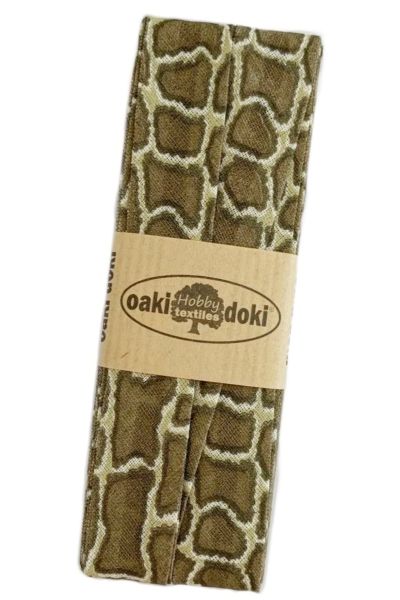 3m Schrägband Safari Giraffe beige - Animal Print Biasband Baumwolle 40/20/10