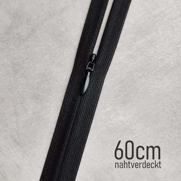 meetMILK Reißverschluss unsichtbar 60cm schwarz – YKK Nahtreißverschluss