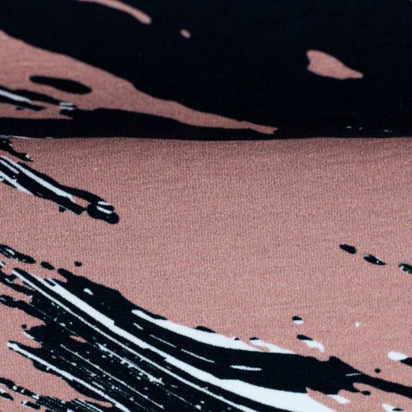 Sweat abstraktes Scratch Muster altrosa - French Terry Sandro von Swafing